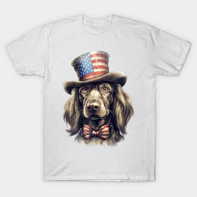4th of July Dog Portrait T-Shirt by Chromatic Fusion Studio
